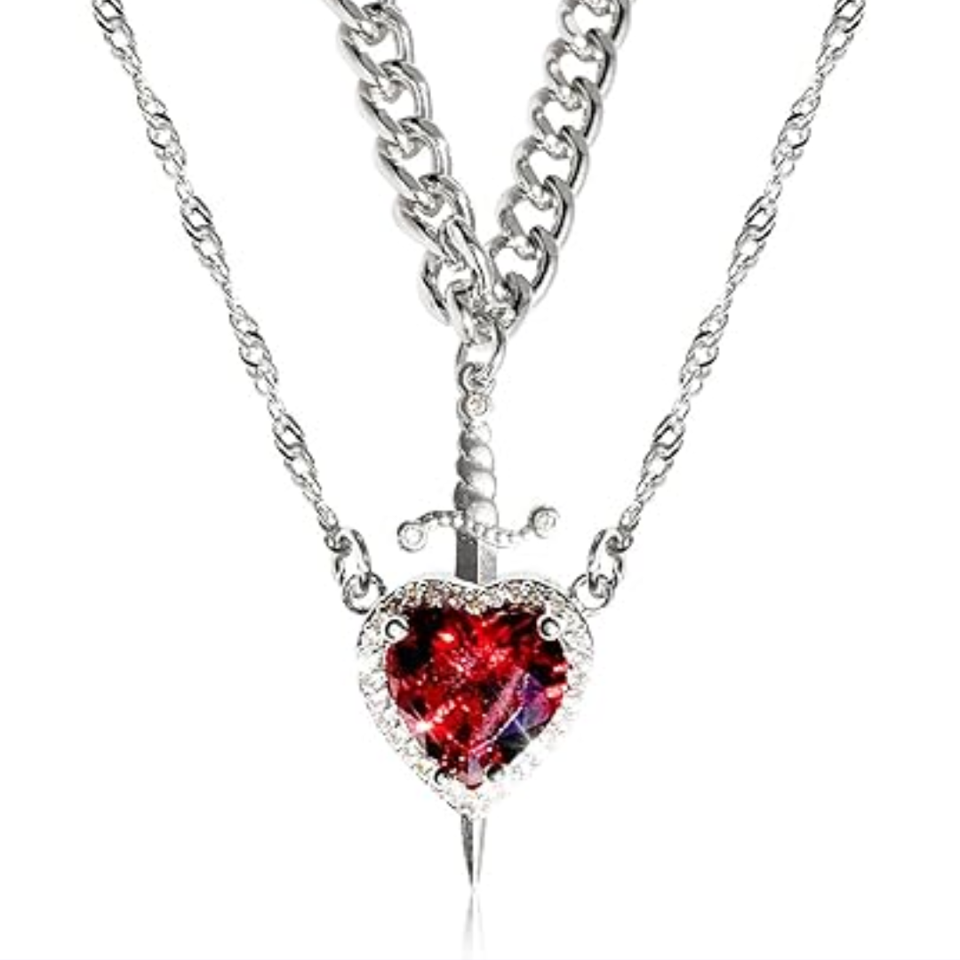 Collar de Corazón y Espada para Enamorados