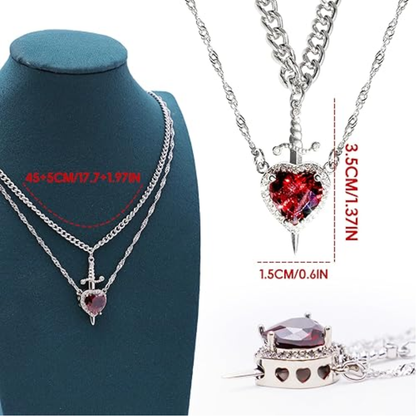 Collar de Corazón y Espada para Enamorados