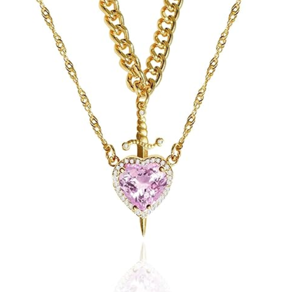 Collar de Corazón y Espada para Enamorados