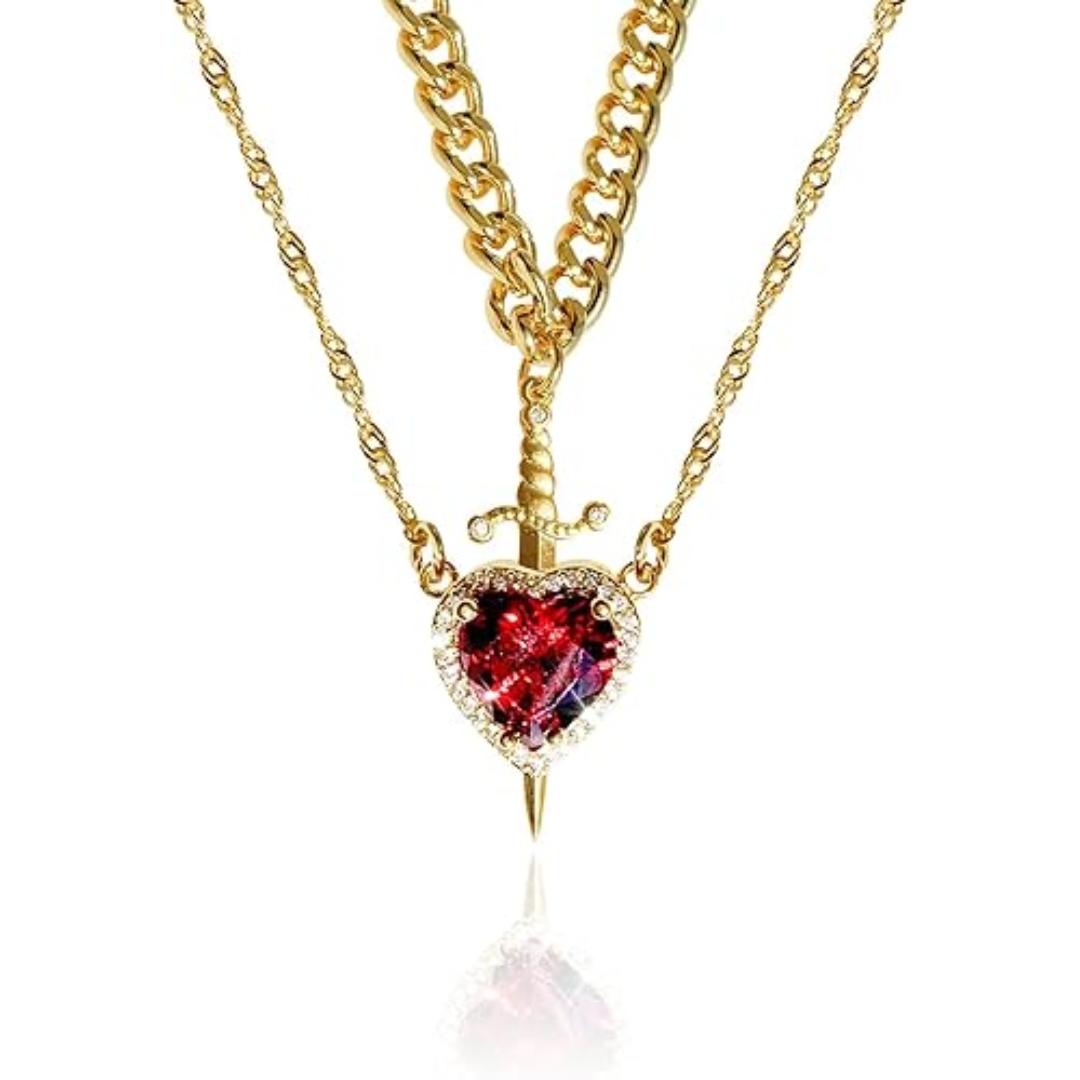 Collar de Corazón y Espada para Enamorados